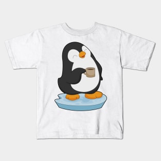 Penguin Coffee Cup Kids T-Shirt